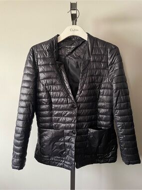 MAP Quilted Lightweight Puffer Jacket Blazer Style Black Medium